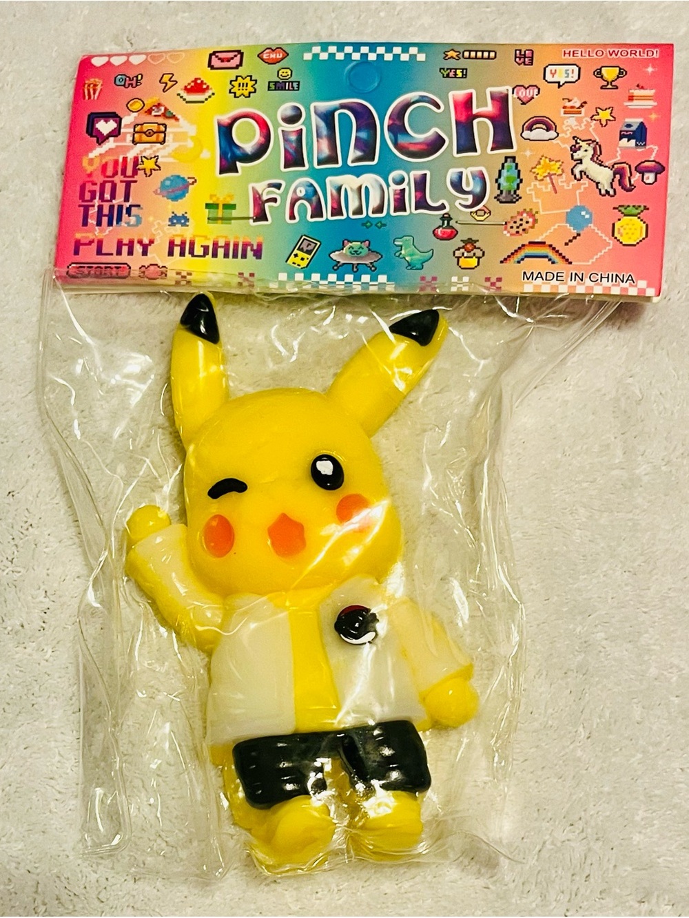 Yellow Pikachu-Style Squishy Toy - Kids Toys